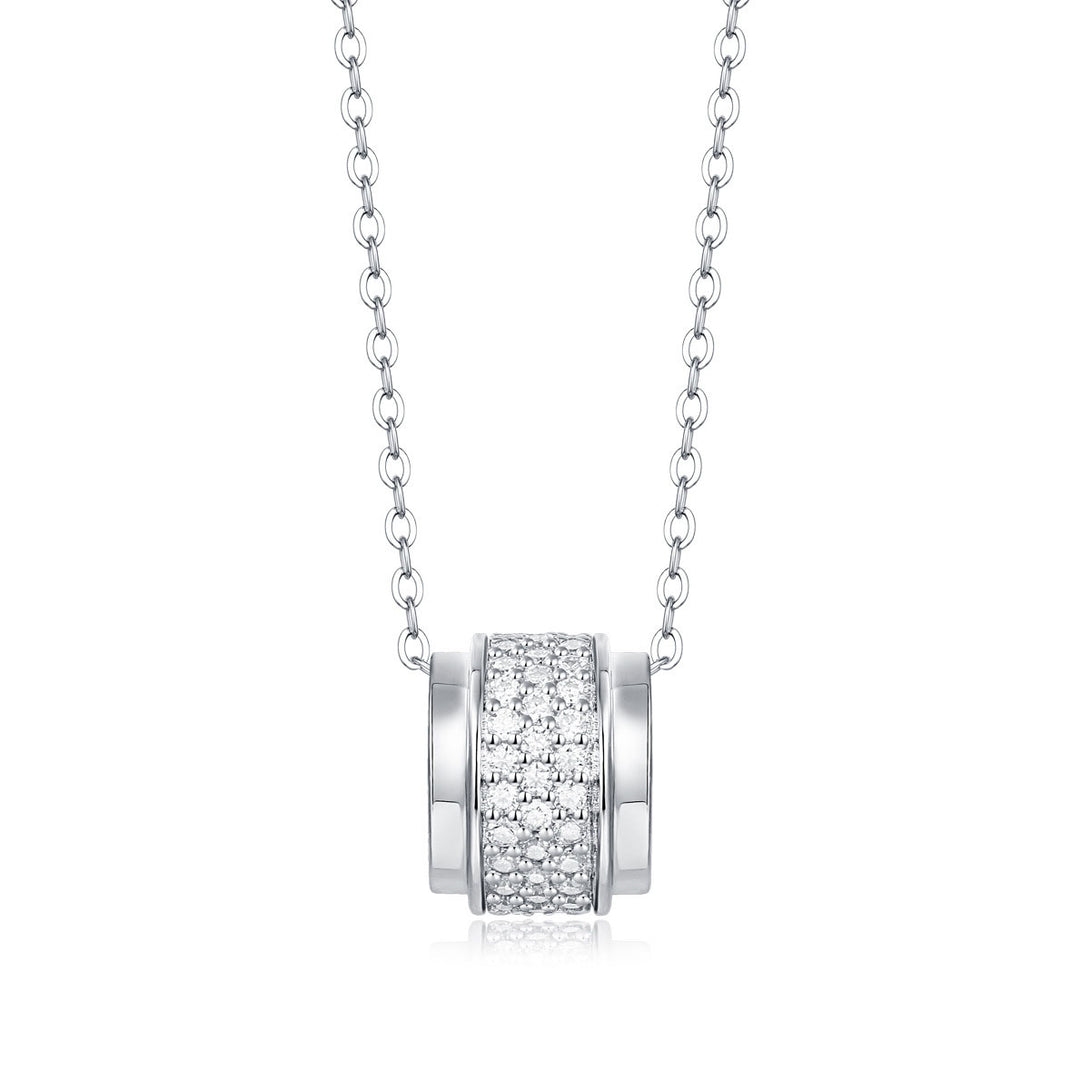 Lovcia Sterling Silver Lucky Bead CZ Necklace 0.69ct-Necklaces-Moissanite CZ ( Certificate Included )-