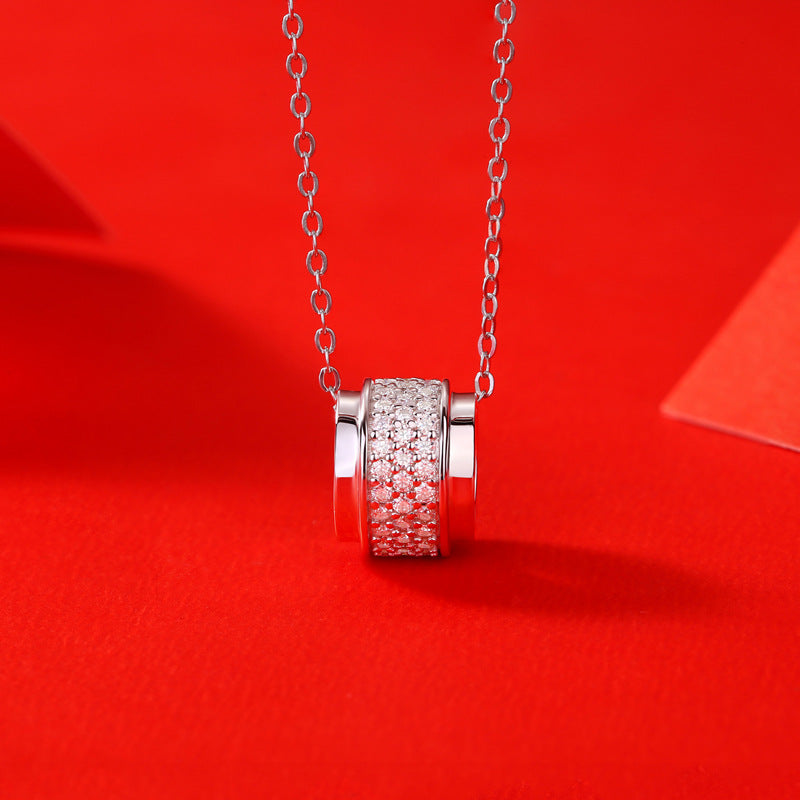 Lovcia Sterling Silver Lucky Bead CZ Necklace 0.69ct-Necklaces-Moissanite CZ ( Certificate Included )-
