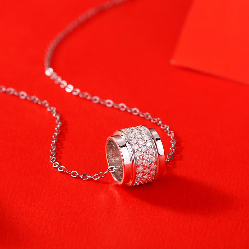Lovcia Sterling Silver Lucky Bead CZ Necklace 0.69ct-Necklaces-Moissanite CZ ( Certificate Included )-