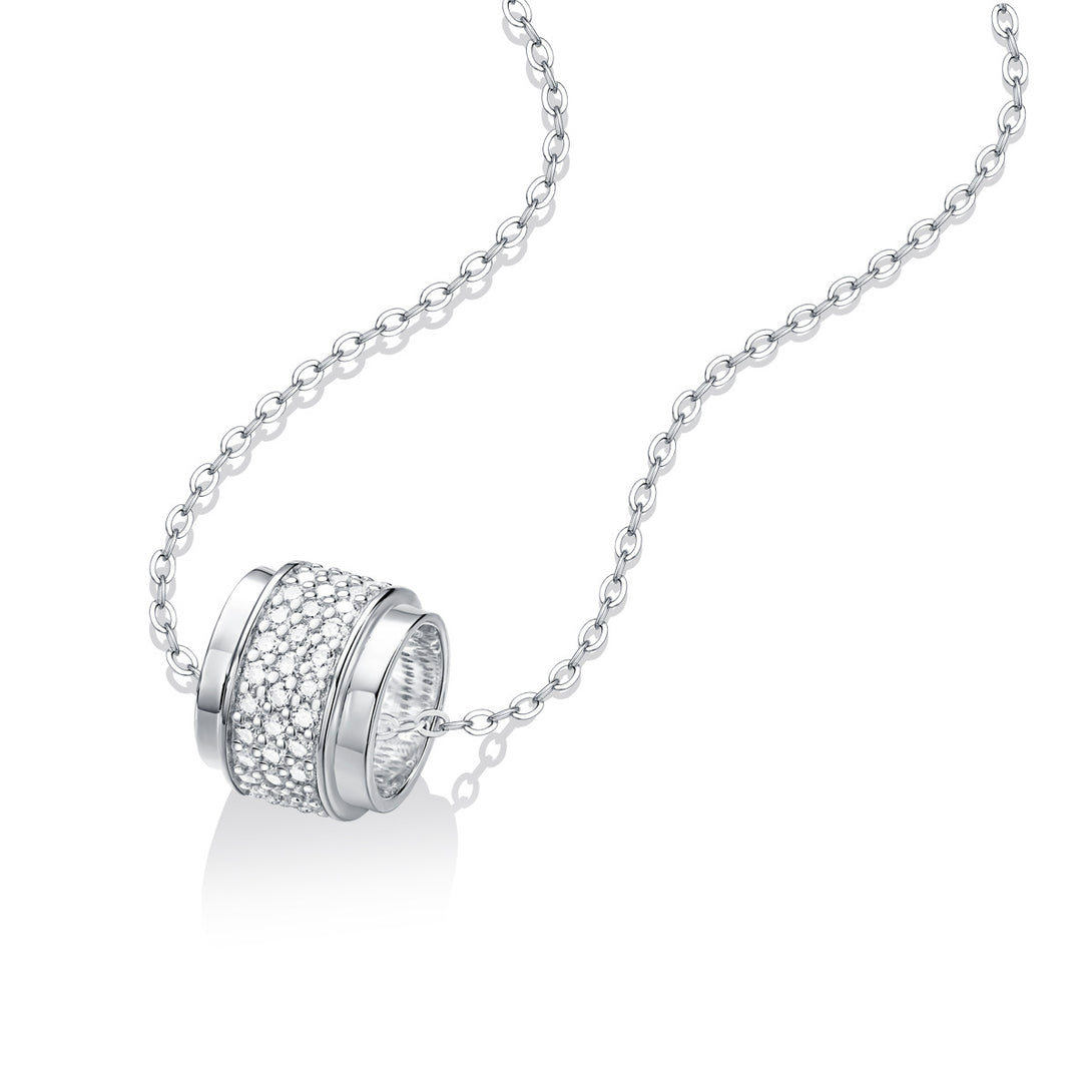 Lovcia Sterling Silver Lucky Bead CZ Necklace 0.69ct-Necklaces-Moissanite CZ ( Certificate Included )-