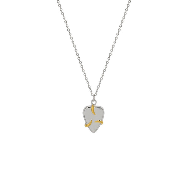 LOVCIA 925 Silver Heart Necklace 18K Gold Plated 405mm
