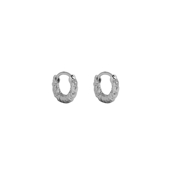 Lovcia 925 Silver Irregular Circle Huggie Earrings 6mm