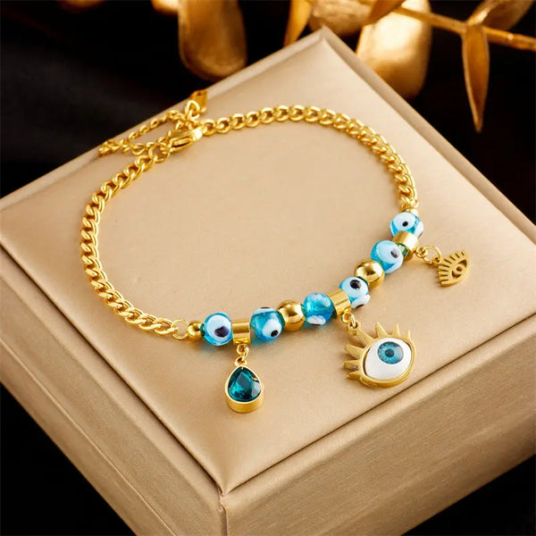 Stainless Steel Gold Plated Punk Fashion Double Layer Bracelet For Women Girl Snake Chain Party Luxury Jewelry LOVCIA