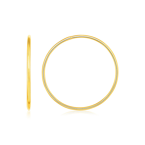 Endless Hoop Style Earrings in 14K Yellow Gold(1.2x30mm)