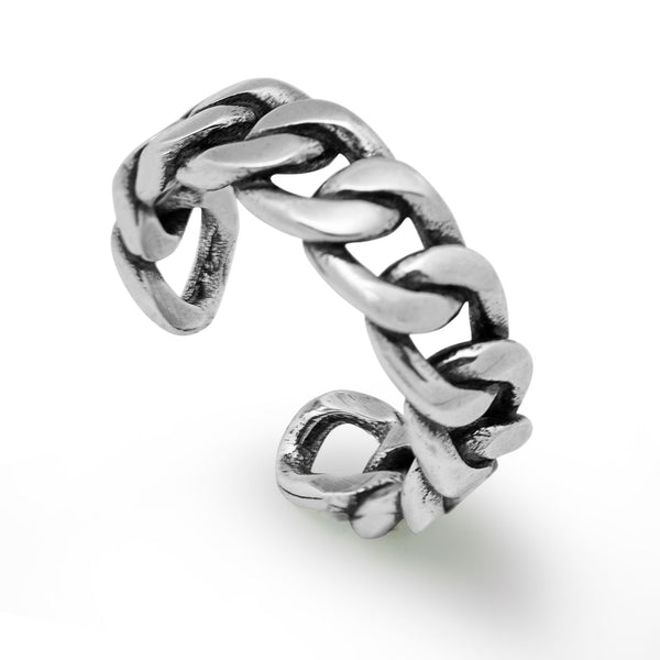 LOVCIA Chain Adjustable 925 Sterling Silver Open Size Ring