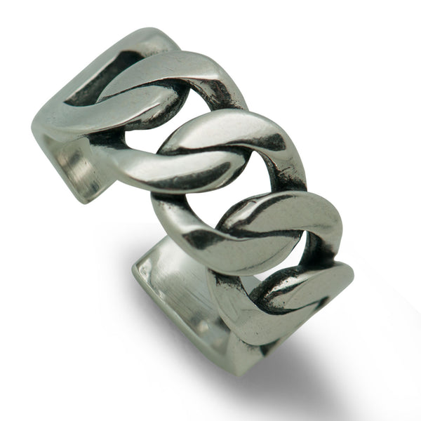 LOVCIA Chain Link 925 Sterling Silver Adjustable Ring
