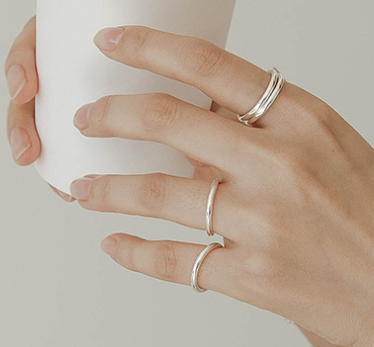 Lovcia 2mm Round Sterling Silver Ring 11 13 15 17 19