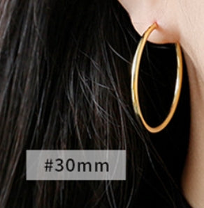 Lovcia Gold Plated 925 Silver Huggie Hoop Earrings 20mm