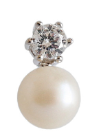 Lovcia 7.5mm Natural Pearl Stud Earring Sterling Silver 925