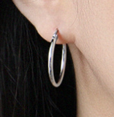Lovcia 925 Sterling Silver Round Hoop Earrings 18mm