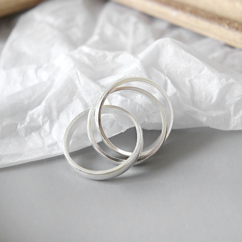 Lovcia Tri Rings Cross Ring S990 Sterling Silver Adjustable-Rings-Us 9-