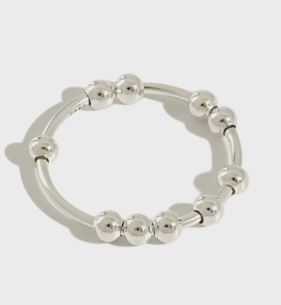 Lovcia Elegant Simple Beads Ring 3mm 925 Sterling Silver