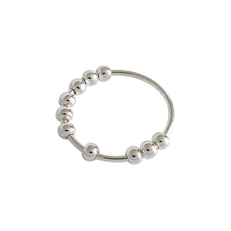 Lovcia Elegant Simple Beads Ring 3mm 925 Sterling Silver-Rings-Us 6-