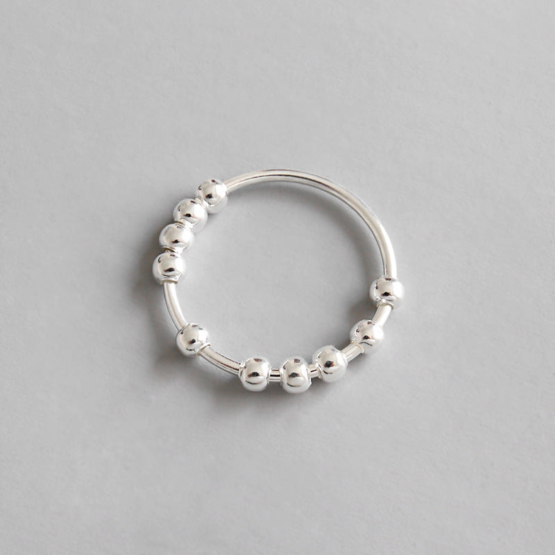 Lovcia Elegant Simple Beads Ring 3mm 925 Sterling Silver-Rings-Us 6-
