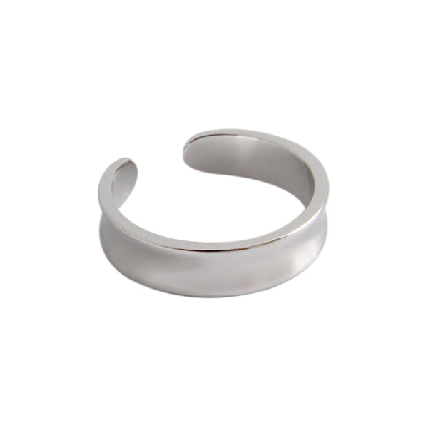 LOVCIA 4mm Concave 925 Sterling Silver Adjustable Ring