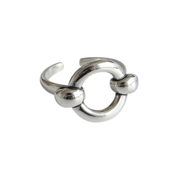 LOVCIA 14mm 925 Sterling Silver Adjustable Ring in Knot Style