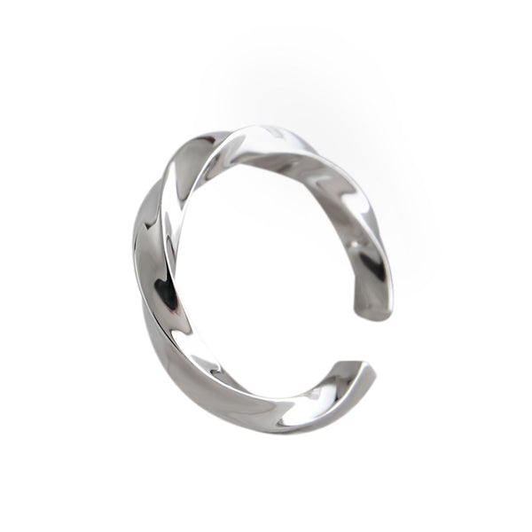 Lovcia Simple Twisted 925 Sterling Silver Adjustable Ring