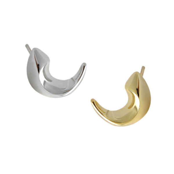 Lovcia Crescent Moon Stud Earrings Gold Plated 10.3mm