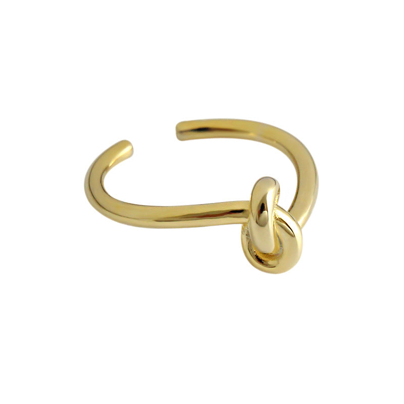 Lovcia Simple Knot Ring 925 Sterling Silver Adjustable Gold-Rings-Yellow Gold-