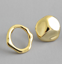 Lovcia 18K Yellow Gold Plated 925 Silver Stud Earrings 13mm