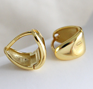 Lovcia Gold 925 Sterling Silver Leverback Earrings 8.6mm