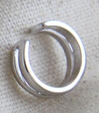 Lovcia Nonpierced Gold Hollow Twisted Chain Earring 925-Earrings-Dc11 Silver & Double Layer-
