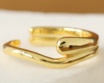Lovcia Irregular Heart Ring Gold Plated Adjustable-Rings-Yellow Gold-