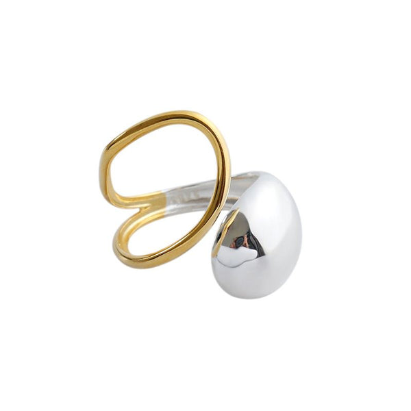 LOVCIA Waterdrop 925 Sterling Silver Wide Adjustable Ring