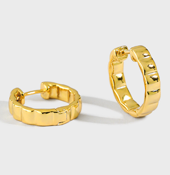 Lovcia 18K Gold Plated 925 Silver Huggie Hoop Earrings