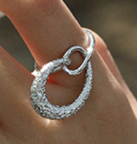 Lovcia Gold Tone Hollow Heart 925 Sterling Adjustable Ring-Rings-Silver-
