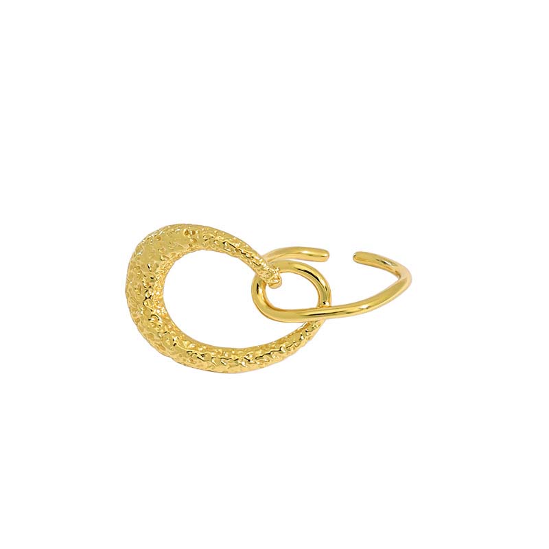 Lovcia Gold Tone Hollow Heart 925 Sterling Adjustable Ring-Rings-Yellow Gold-