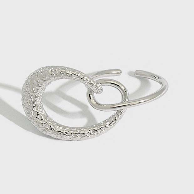 Lovcia Gold Tone Hollow Heart 925 Sterling Adjustable Ring-Rings-Yellow Gold-