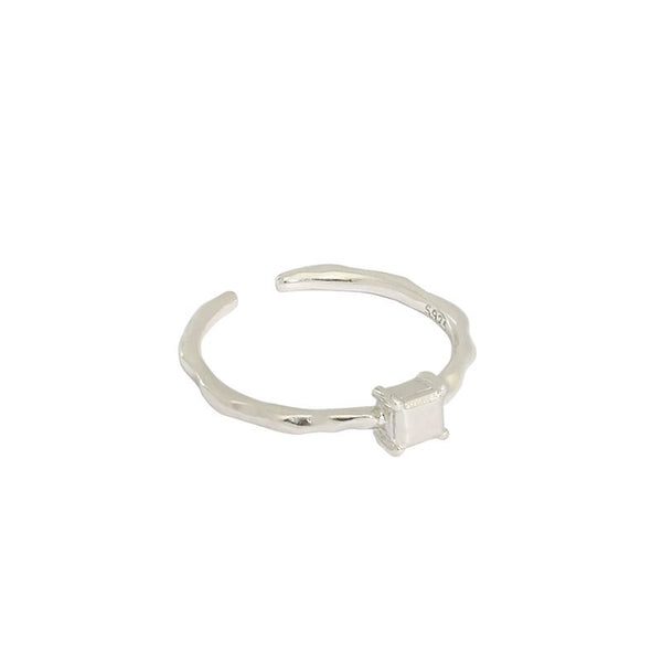 LOVCIA Geometry Cube 925 Sterling Silver Adjustable Ring