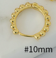 Lovcia 925 Gold Tone Bead Circle Huggie Hoop Earrings 9mm