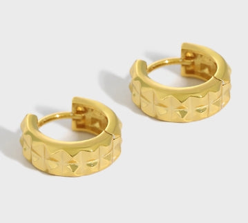 Lovcia Gold Circle 925 Sterling Silver Huggie Hoop Earrings