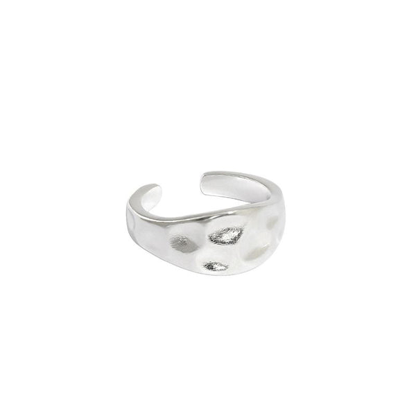 LOVCIA Sterling Silver Adjustable Ring Irregular Wide