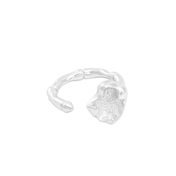 Lovcia Irrgular Stone 925 Silver Adjustable Ring Open Size