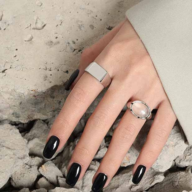 Lovcia 925 Rectangle Sterling Silver Adjustable Ring-Rings-