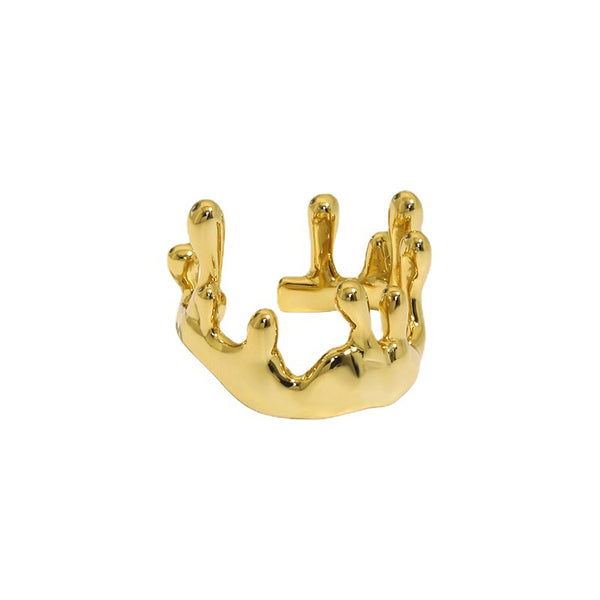 Lovcia Gold Crown Ring 925 Sterling Silver Adjustable