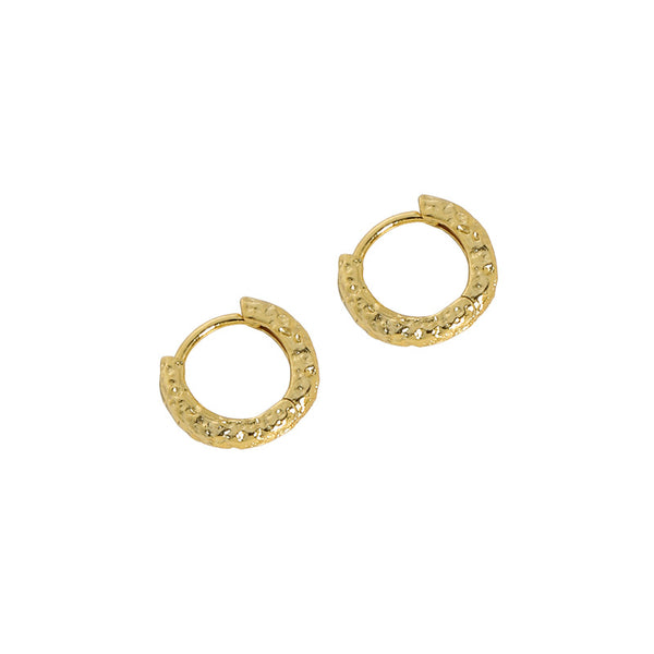 Lovcia 8mm Gold Plated S925 Huggie Hoop Earrings Gold Tone