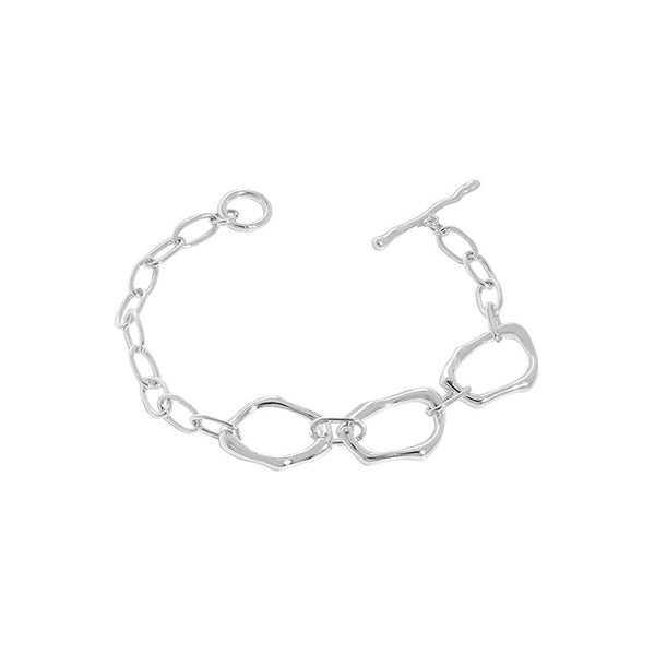 Lovcia Sterling Silver 925 Irregular Hollow Chain Bracelet