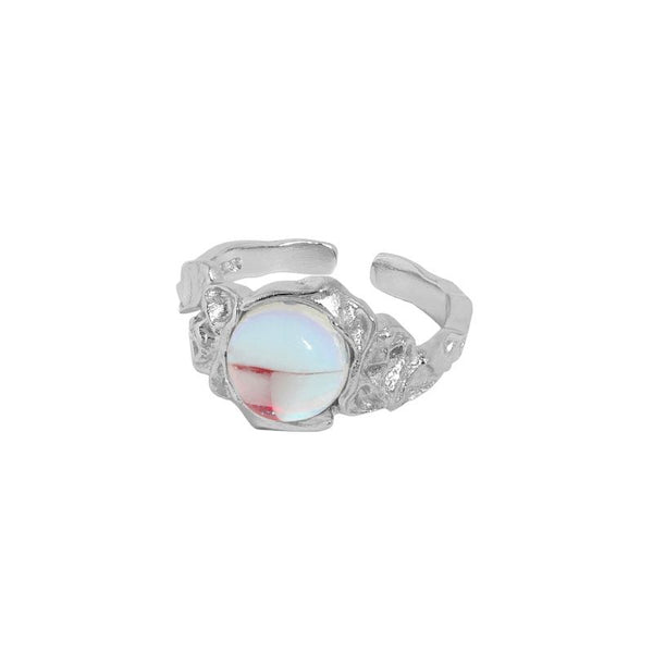 Lovcia Moonstone Ring Silver 925 Adjustable Open Size