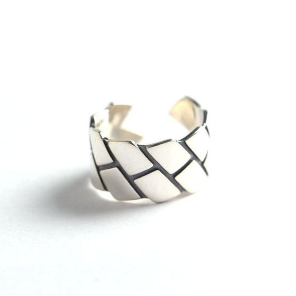 LOVCIA 925 Sterling Silver Adjustable Ring Geometric