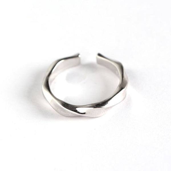 LOVCIA Fashion Twisted 925 Sterling Silver Adjustable Ring