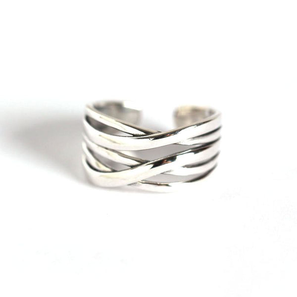 LOVCIA Vintage Cross Adjustable 925 Sterling Silver Ring