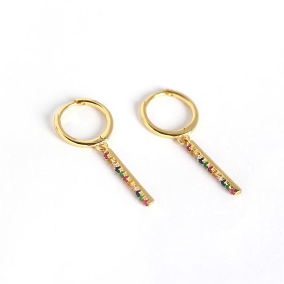 LOVCIA Colorful CZ Sterling Silver 28mm Leverback Earrings