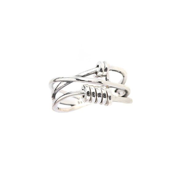 LOVCIA Retro Mini Circles Adjustable Ring in 925 Sterling Silver