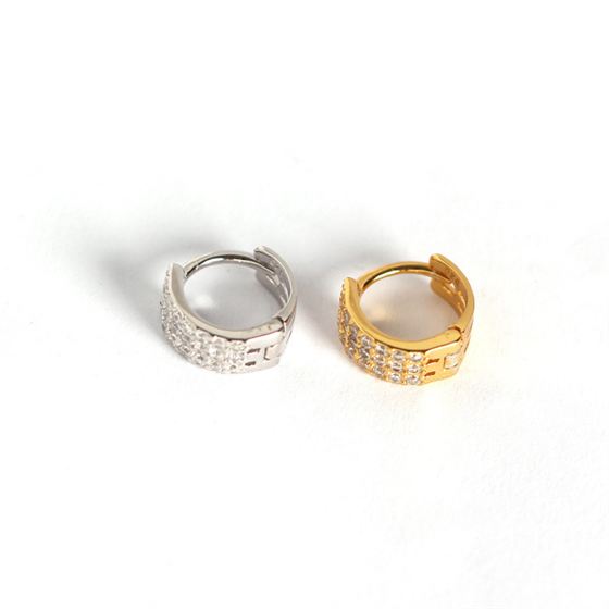 Lovcia Gold 925 Sterling Silver CZ Huggie Hoop Earrings