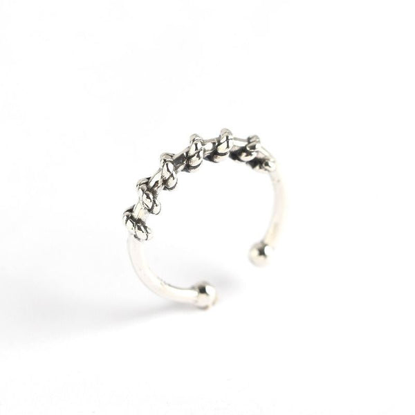 LOVCIA Twining 4mm Adjustable Ring in 925 Sterling Silver