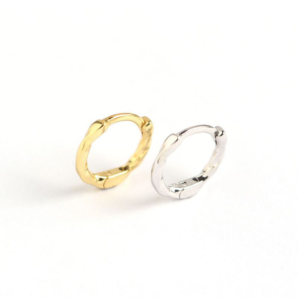 Lovcia Gold Twisted Circle 10.3mm Huggie Hoop Earrings